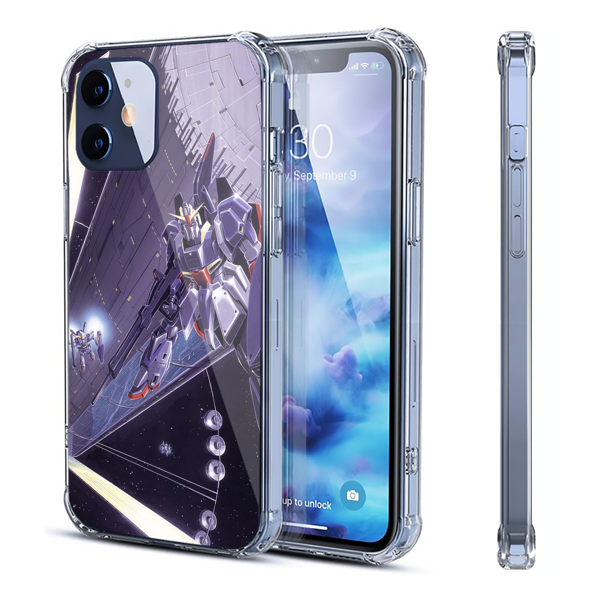 （画像用） 機動戦士ガンダム Mobile Suit Gundam 【iPhone 12シリーズ対応】透明スマホケース（クリアソフトケース）